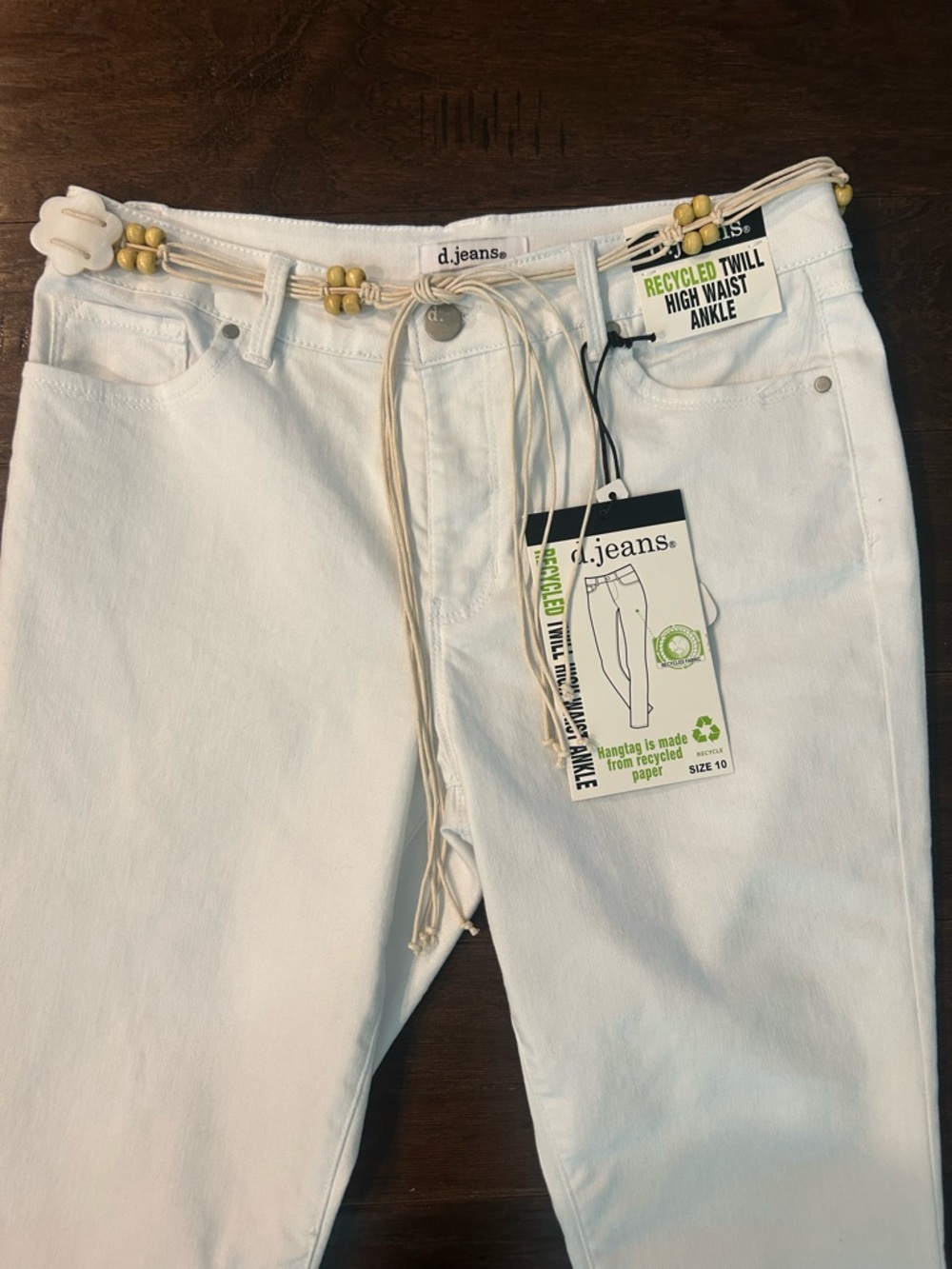 d. jeans White Slim Straight High Waist Ankle Jeans